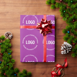 Your Logo & Custom Text Happy Birthday From… Wrapping Paper