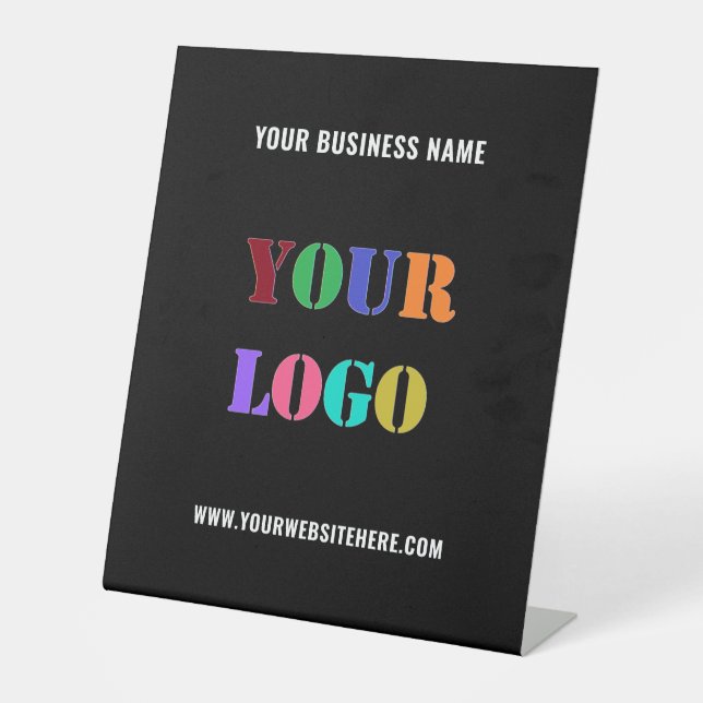 Your Logo Custom Text Name Business Pedestal Sign (Front)