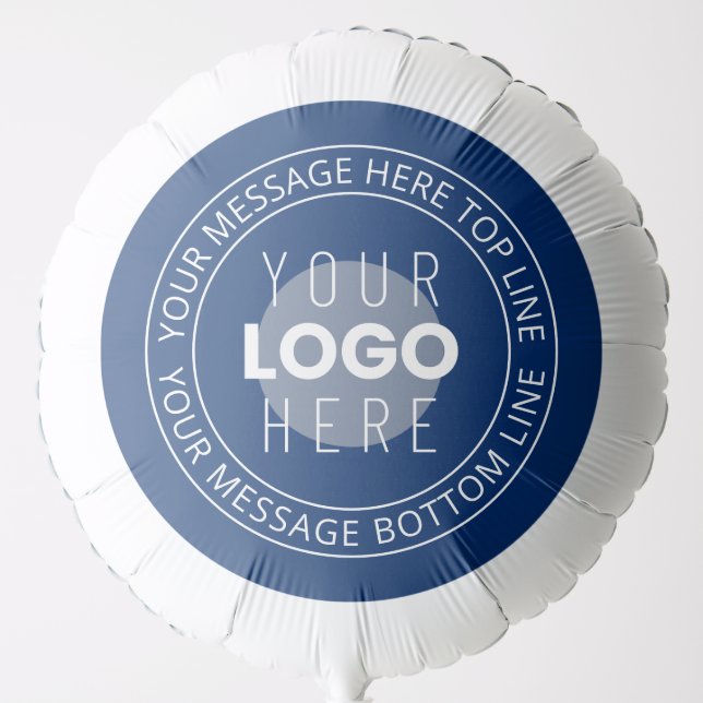 Your Logo & Customizable Circular Text | Navy Blue Balloon (Front)
