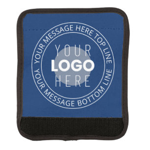 Your Logo & Customizable Circular Text Navy Blue Luggage Handle Wrap