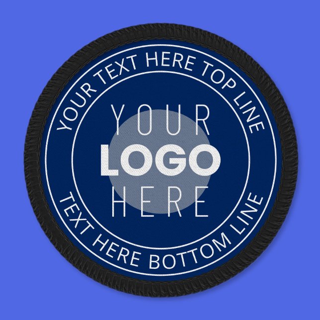 Your Logo & Customizable Circular Text | Navy Blue Patch (Creator Uploaded)