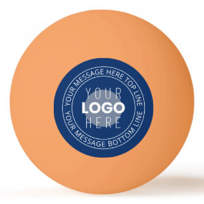 Your Logo & Customizable Circular Text | Navy Blue Ping Pong Ball
