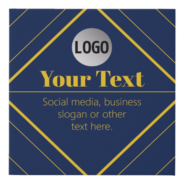 Your Logo & Customizable Design Template Faux Canvas Print (Front)
