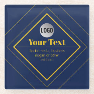 Your Logo & Customizable Design Template Glass Coaster