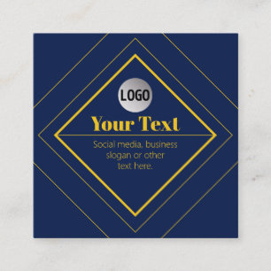 Your Logo & Customizable Design Template Square Business Card