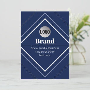 Your Logo & Customizable Modern Design   Navy Blue