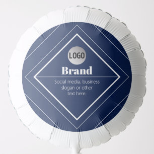Your Logo & Customizable Modern Design Navy Blue Balloon