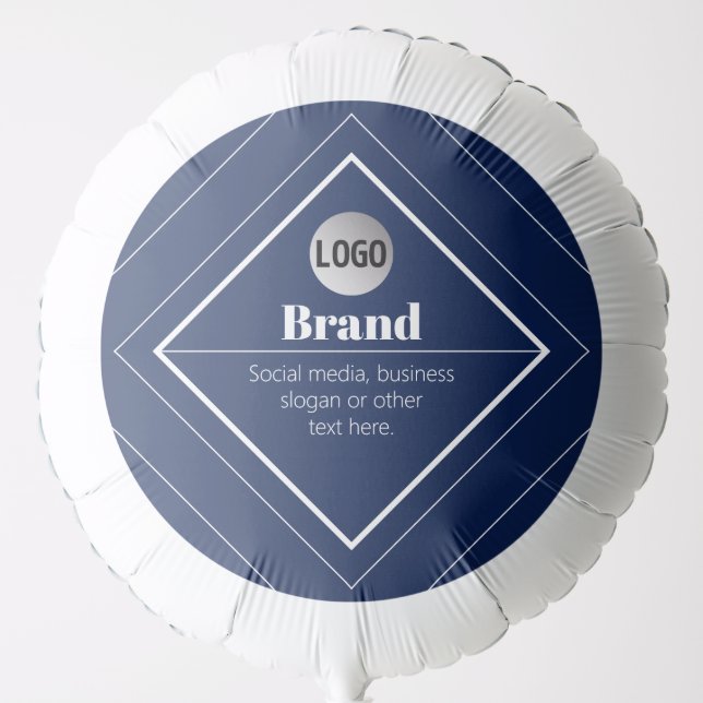 Your Logo & Customizable Modern Design | Navy Blue Balloon (Front)
