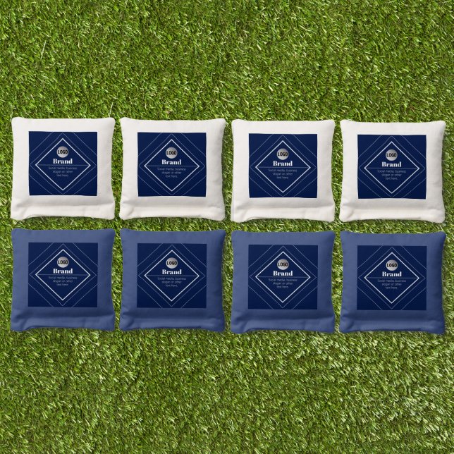 Your Logo & Customizable Modern Design | Navy Blue Cornhole Bags (Set)