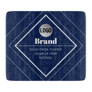 Your Logo & Customizable Modern Design Navy Blue Cutting Board