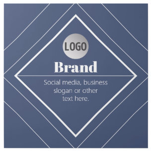 Your Logo & Customizable Modern Design Navy Blue Gallery Wrap