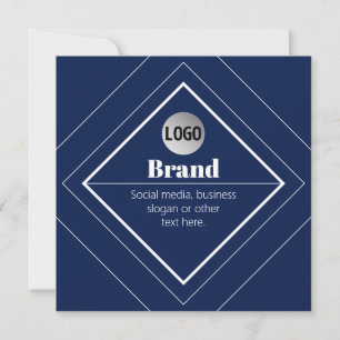 Your Logo & Customizable Modern Design   Navy Blue Invitation