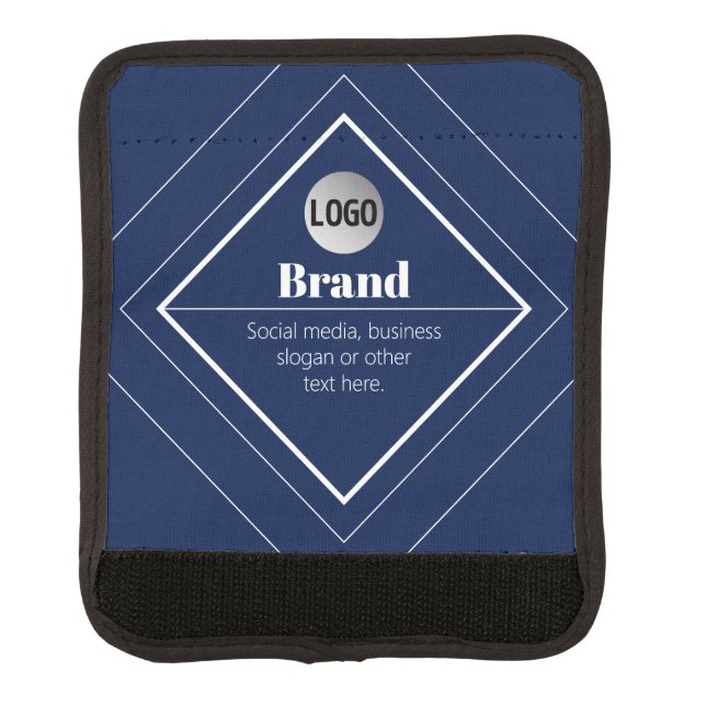 Your Logo & Customizable Modern Design | Navy Blue Luggage Handle Wrap (Front)