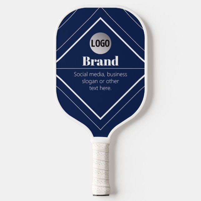 Your Logo & Customizable Modern Design | Navy Blue Pickleball Paddle (Front)
