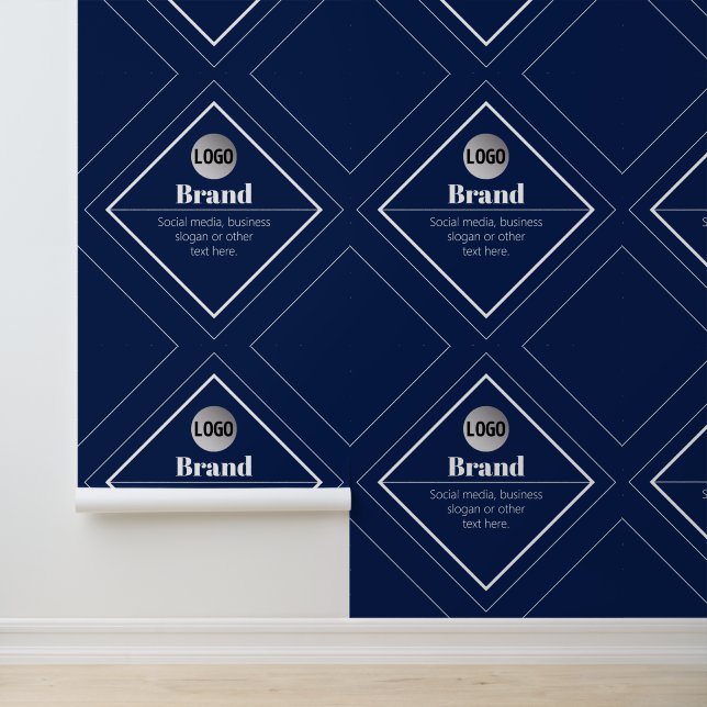 Your Logo & Customizable Modern Design | Navy Blue Wallpaper (Application)