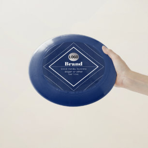 Your Logo & Customizable Modern Design Navy Blue Wham-O Frisbee