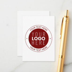 Your Logo & Customizable Text   Deep Red/DIY Color Enclosure Card