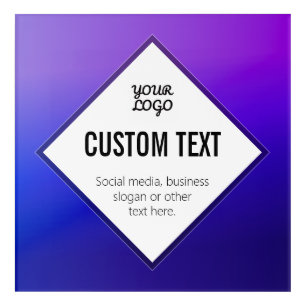 Your Logo & Customizable Text Purple Ombre Acrylic Print
