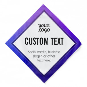 Your Logo & Customizable Text Purple Ombre Bandana
