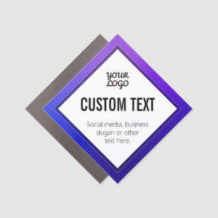 Your Logo & Customizable Text   Purple Ombre Car Magnet