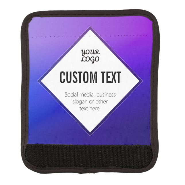 Your Logo & Customizable Text | Purple Ombre Luggage Handle Wrap (Front)