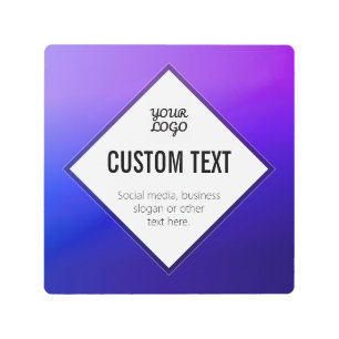Your Logo & Customizable Text Purple Ombre Metal Print