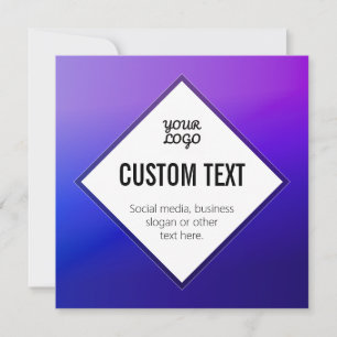 Your Logo & Customizable Text Purple Ombre Note Card