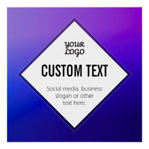 Your Logo & Customizable Text Purple Ombre Poster