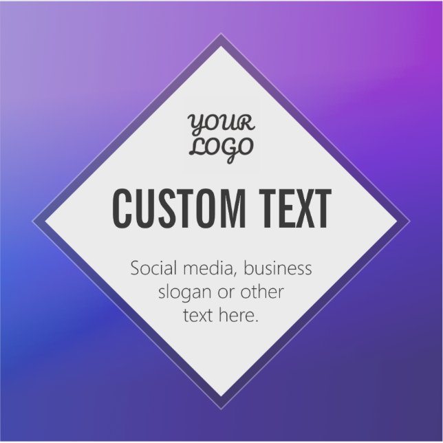 Your Logo & Customizable Text | Purple Ombre Sticker (Front)