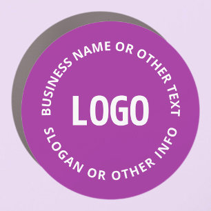 Your Logo & Customizable Text Purple Violet Car Magnet