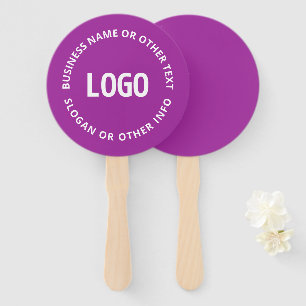 Your Logo & Customizable Text Purple Violet Hand Fan