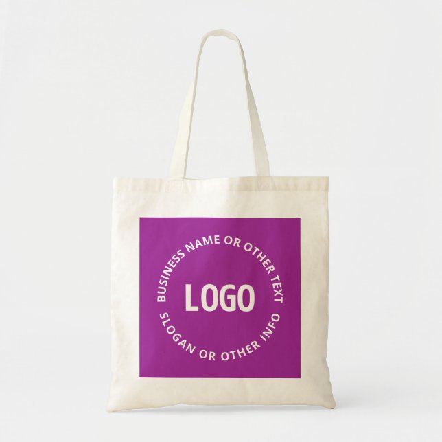 Your Logo & Customizable Text | Purple Violet Tote Bag (Front)