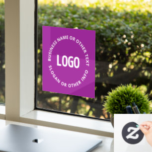 Your Logo & Customizable Text Purple Violet Window Cling
