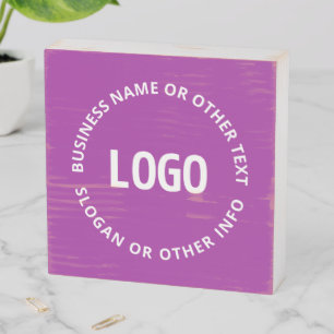 Your Logo & Customizable Text Purple Violet Wooden Box Sign