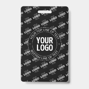 Your Logo & Customizable Text with Logo Pattern Badge