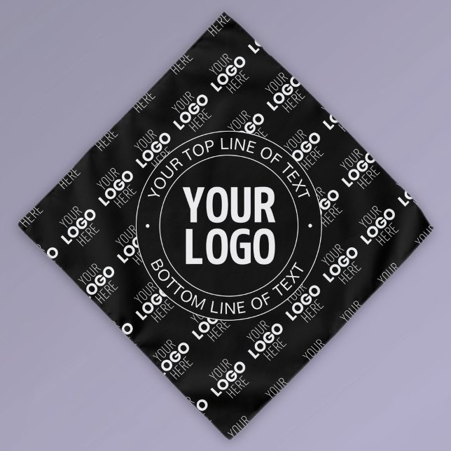 Your Logo & Customizable Text with Logo Pattern Bandana (Creator Uploaded)