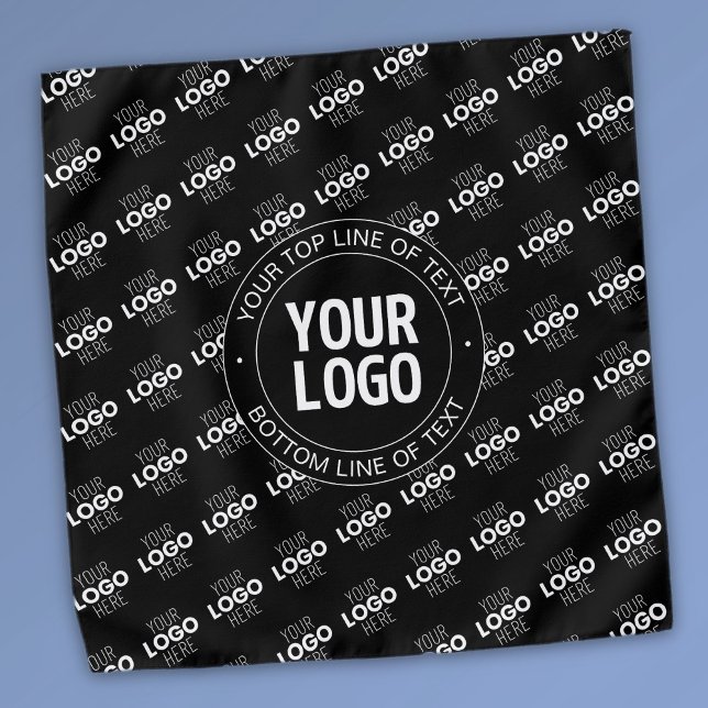 Your Logo & Customizable Text with Logo Pattern Bandana (Creator Uploaded)