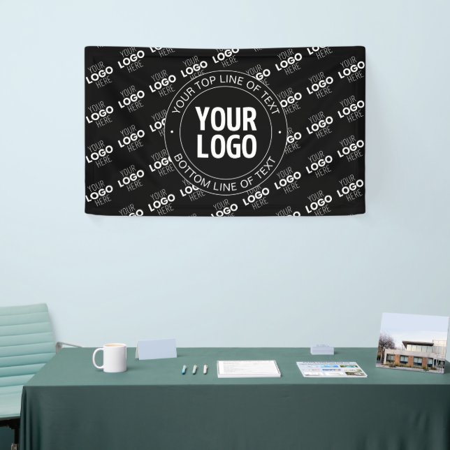 Your Logo & Customizable Text with Logo Pattern Banner (Tradeshow)