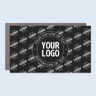 Your Logo & Customizable Text with Logo Pattern Car Magnet