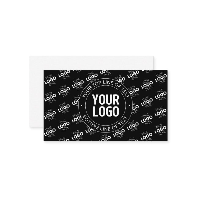 Your Logo & Customizable Text with Logo Pattern Enclosure Card (Front/Back In Situ)