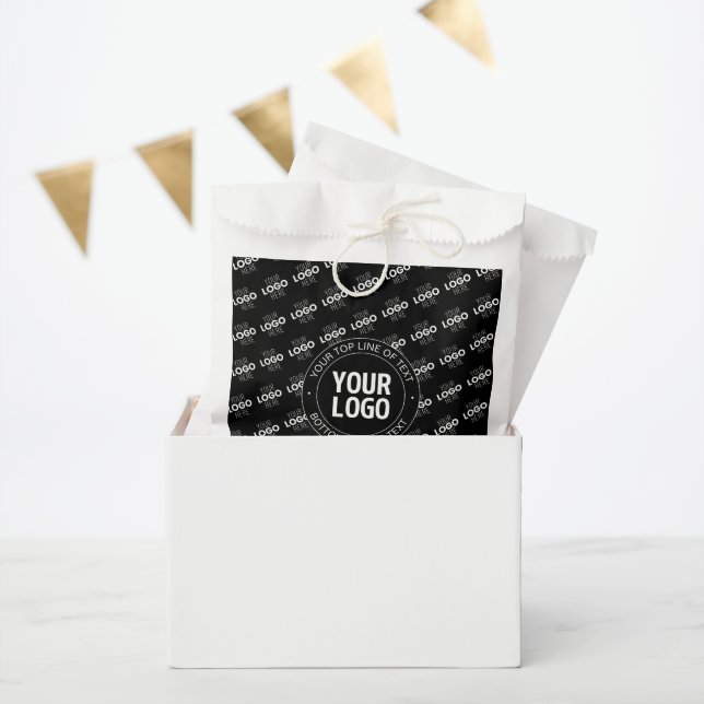 Your Logo & Customizable Text with Logo Pattern Favor Bag (Party)