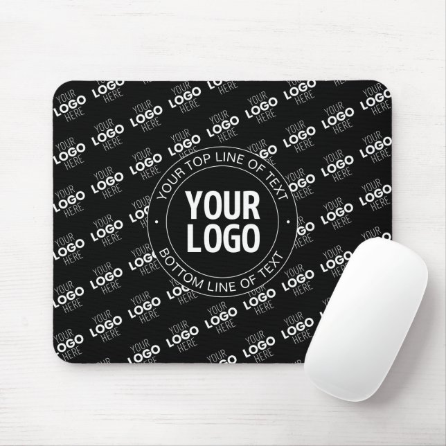 Your Logo & Customizable Text with Logo Pattern Mouse Pad (With Mouse)