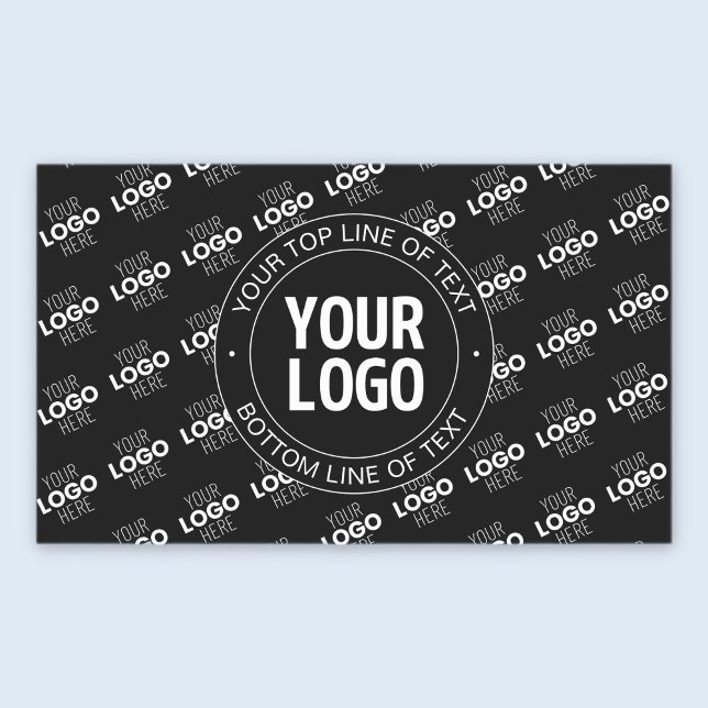Your Logo & Customizable Text with Logo Pattern Rectangular Sticker (Creator Uploaded)