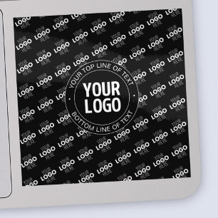 Your Logo & Customizable Text with Logo Pattern Sticker