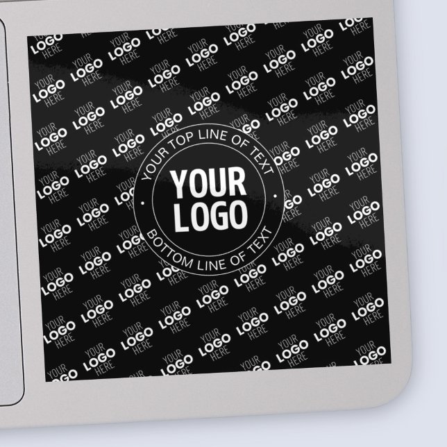 Your Logo & Customizable Text with Logo Pattern Sticker (Creator Uploaded)