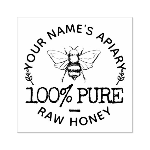 Your Logo Cute Bumblebee Honey Homemade Rubber Stamp