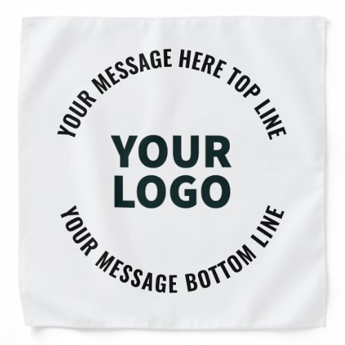 Your Logo Design or Image  Bold Editable Text Bandana