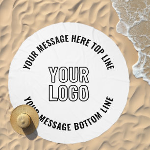 Your Logo Design or Image Bold Editable Text Beach Towel