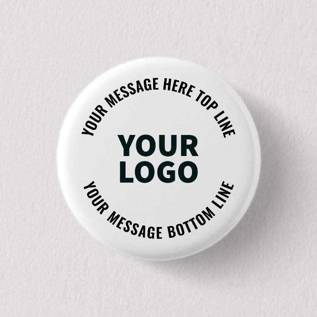 Your Logo Design or Image | Bold Editable Text Button (Front)
