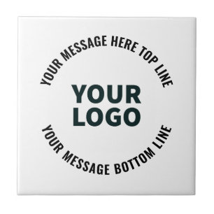 Your Logo Design or Image   Bold Editable Text Ceramic Tile